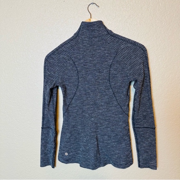 Lululemon Brisk Running 1/2 Zip Coco Pique Black White Size 4 - Picture 7 of 11